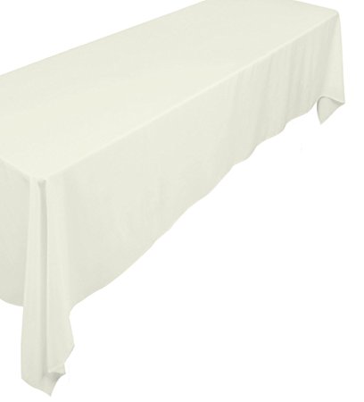 A-1 Tablecloth Company Rectangular 72-Inch by 120-Inch Poly Table Cloth, Ivory (Case of 10)