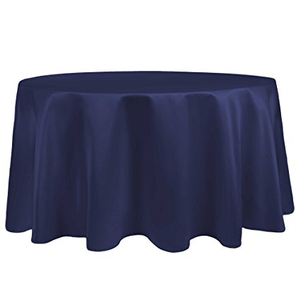 Ultimate Textile (40 Pack) Satin 84-Inch Round Tablecloth - for Wedding, Special Event or Banquet use, Navy Blue