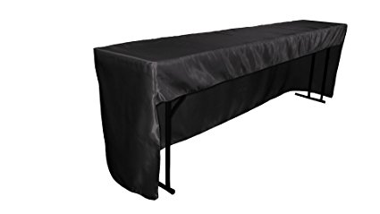 LA Linen Open Back Fitted Bridal Satin Classroom and Meeting Room Tablecloth, 72