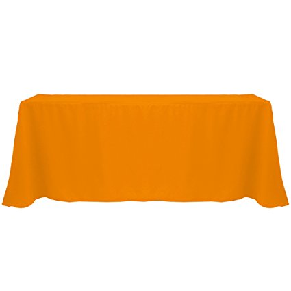 Ultimate Textile (2 Pack) 108 x 132-Inch Rectangular Polyester Linen Tablecloth with Rounded Corners - for Wedding, Restaurant or Banquet use, Orange