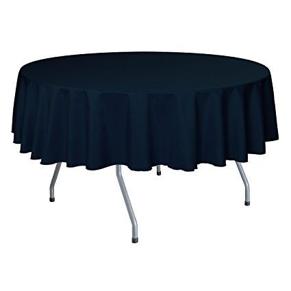 Ultimate Textile (10 Pack) 72-Inch Round Polyester Linen Tablecloth - for Wedding, Restaurant or Banquet use, Navy Blue