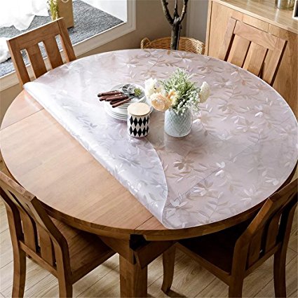 DiscoverDecor LovePads Multi Size Custom Round 2mm Thick Cosmos PVC Table Protector Cover Tablecloth 47 Inches (Dia. 120cm)