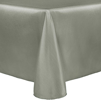 Ultimate Textile 12 Pack Reversible Shantung Satin - Majestic 108 x 156-Inch Oval Tablecloth - for Home Dining Tables, Sage Green