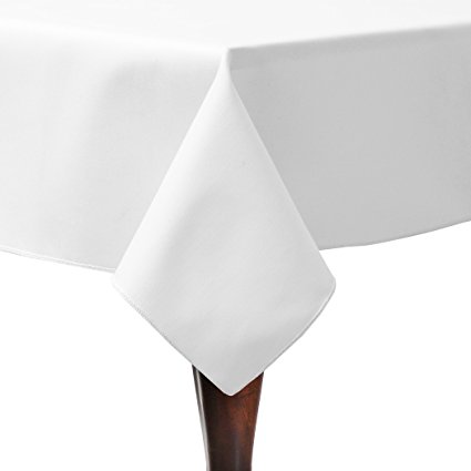 Ultimate Textile (10 Pack) Poly-cotton Twill 60 x 120-Inch Rectangular Tablecloth - for Restaurant and Catering, Hotel or Home Dining use, White
