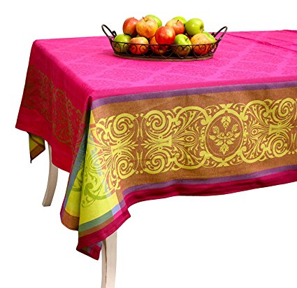 French Jacquard Tablecloth - Prestige - Fuchsia - 100% Cotton - 63