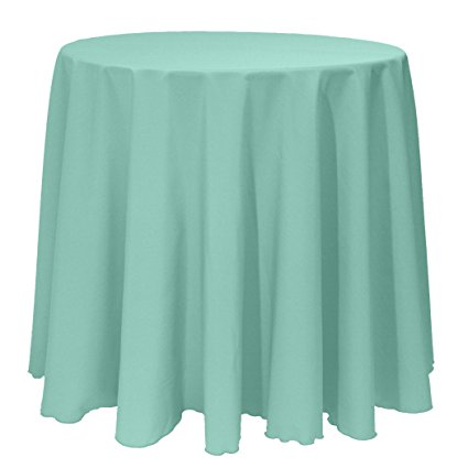 Ultimate Textile (5 Pack) 132-Inch Round Polyester Linen Tablecloth - for Wedding, Restaurant or Banquet use, Seamist Light Green
