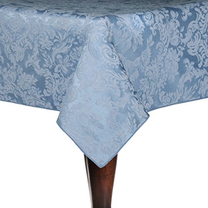 Ultimate Textile (5 Pack) Miranda 54 x 54-Inch Square Damask Tablecloth - Jacquard Weave, Slate Blue