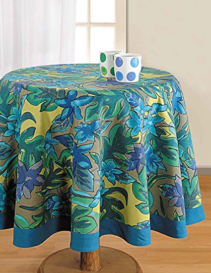 Round Tablecloth - 72 inches in Diameter - Tablecloths for 6 Seat Tables - Duck Cotton - Machine Washable