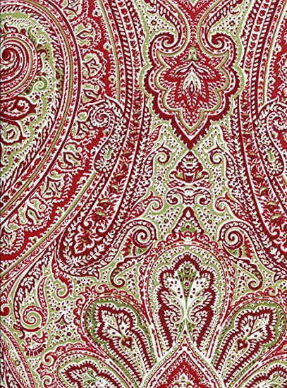 Ralph Lauren Fenton Paisley Red-Green Rectangular Tablecloth, 60-by-120 Inches