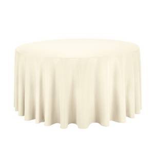 SPRINGROSE 120 Inch Commercial Grade Heavy Duty Seamless Ivory Polyester Round Tablecloth (set of 10). Perfect For Any Get-Together Including Holiday Dinners, Parties, Or Banquets.
