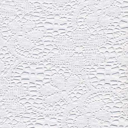 70x120 Inch rectangular tablecloth, poly cove lace, White