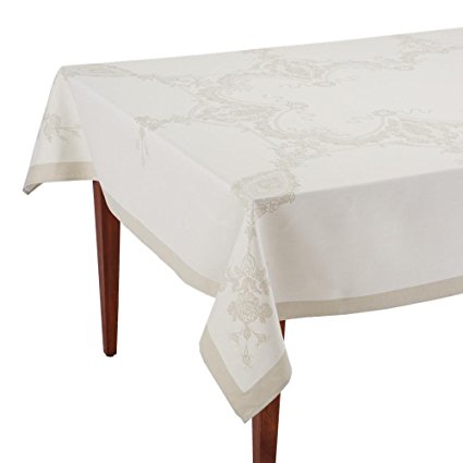 Luxe Versailles Naturel Jacquard French Tablecloth, 63 x 63 (4 people)