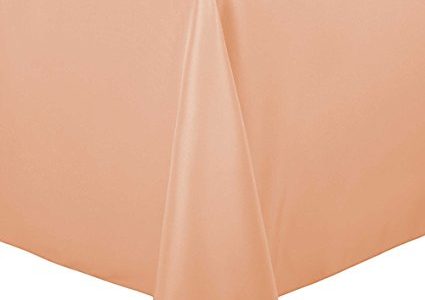 Ultimate Textile (5 Pack) 60 x 102-Inch Oval Polyester Linen Tablecloth – for Home Dining Tables, Peach Review