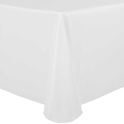Ultimate Textile (3 Pack) 120 x 120-Inch Square Polyester Linen Tablecloth with Rounded Corners - for Wedding, Restaurant or Banquet use, White