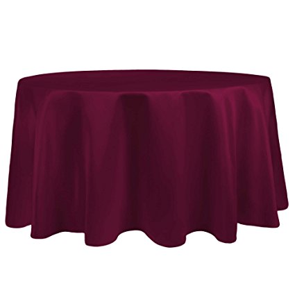 Ultimate Textile (10 Pack) Satin 60-Inch Round Tablecloth - for Wedding, Special Event or Banquet use, Burgundy Red