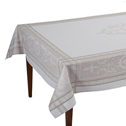Montmirail Naturel Jacquard French Tablecloth, 63 x 118 (8-10 people)