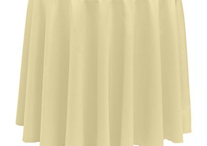Ultimate Textile (10 Pack) 96-Inch Round Polyester Linen Tablecloth – for Wedding, Restaurant or Banquet use, Honey Light Brown Review