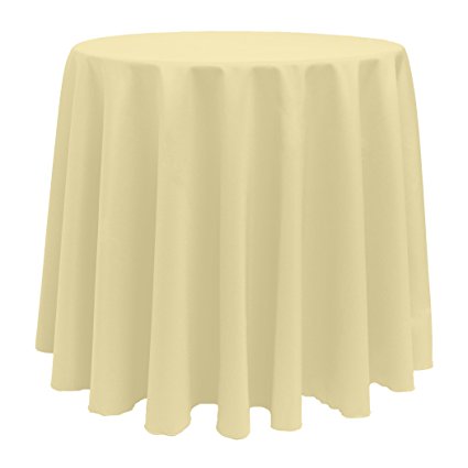 Ultimate Textile (10 Pack) 96-Inch Round Polyester Linen Tablecloth - for Wedding, Restaurant or Banquet use, Honey Light Brown