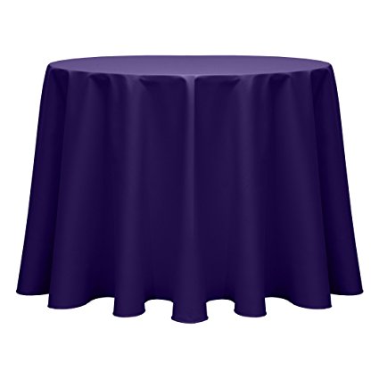 Ultimate Textile (12 Pack) Poly-cotton Twill 120-Inch Round Tablecloth - for Restaurant and Catering, Hotel or Home Dining use, Purple