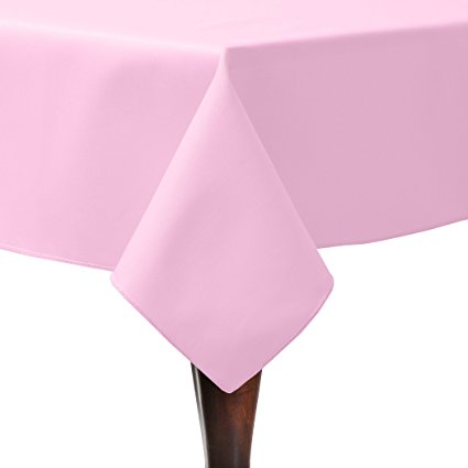 Ultimate Textile (30 Pack) Poly-cotton Twill 72 x 72-Inch Square Tablecloth - for Restaurant and Catering, Hotel or Home Dining use, Light Pink