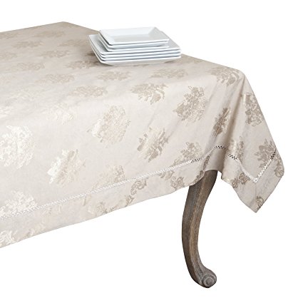 SARO LIFESTYLE DM871 Paloma Oblong Tablecloth, 70-Inch by 104-Inch, Taupe