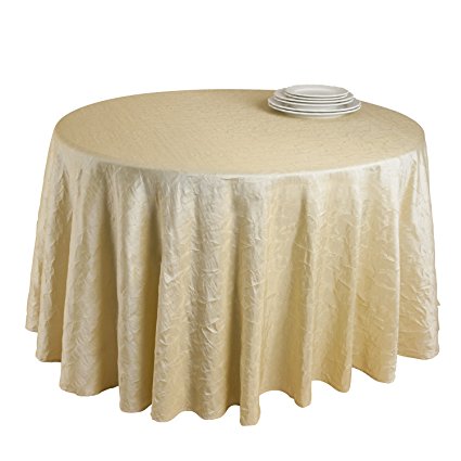 SARO LIFESTYLE 8215 The Plaza Round Tablecloth Liners, 132-Inch, Champagne