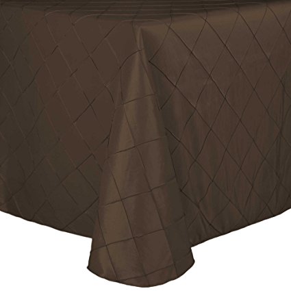 Ultimate Textile (10 Pack) Embroidered Pintuck Taffeta 70 x 104-Inch Oval Tablecloth Burnt Gold