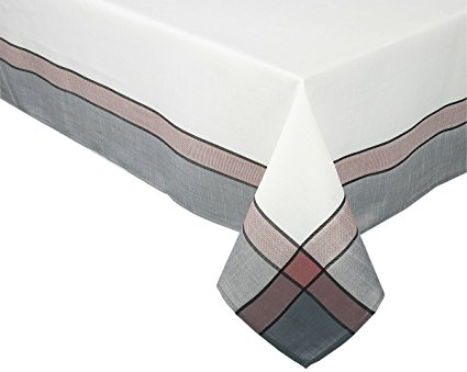 Xia Home Fashions Riviera Table Linens 60-Inch by 140-Inch Tablecloth, White