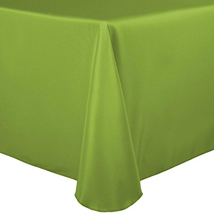 Ultimate Textile (5 Pack) 108 x 132-Inch Oval Polyester Linen Tablecloth - for Home Dining Tables, Lime Green