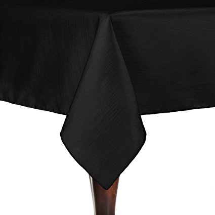 Ultimate Textile (10 Pack) Reversible Shantung Satin - Majestic 48 x 52-Inch Rectangle Tablecloth - for Weddings, Home Parties and Special Event use, Black