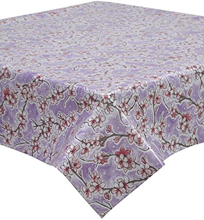 Freckled Sage Cherry Blossom Lavender Oilcloth Tablecloth You Pick the Size