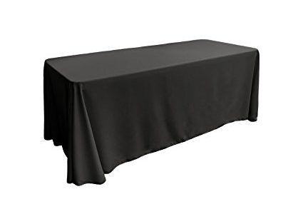 LA Linen 90″ by 132″ Rectangular Polyester Poplin Tablecloth / Rounded Corners / Pack of 4 / Black. Review