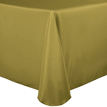 Ultimate Textile (5 Pack) 52 x 70-Inch Oval Polyester Linen Tablecloth - for Home Dining Tables, Acid Green