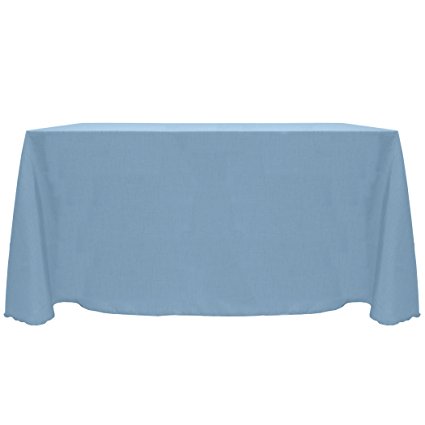Ultimate Textile (2 Pack) Reversible Shantung Satin - Majestic 90 x 156-Inch Rectangular Tablecloth - for Weddings, Home Parties and Special Event use, Sky Light Baby Blue