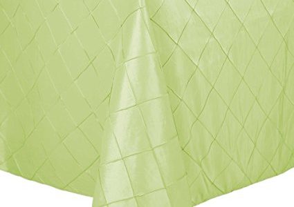Ultimate Textile (3 Pack) Embroidered Pintuck Taffeta 60 x 84-Inch Oval Tablecloth Honeydew Light Green Review