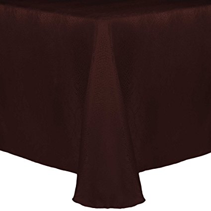 Ultimate Textile (3 Pack) Damask Kenya 60 x 84-Inch Oval Tablecloth - Home Dining Collection - Snakeskin Jacquard Design, Chocolate Brown