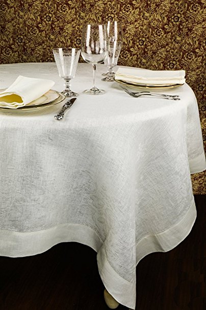 Tessitura Pardi Fiori Di Campo Ivory Linen Tablecloth 67