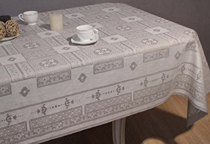 World of Natural Only Handmade Tablecloth 100% Linen 59 inch by 98.4-inch Rectangle Tablecloth