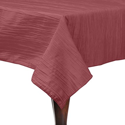 Ultimate Textile 27 Pack Crinkle Taffeta - Delano 90 x 90-Inch Square Tablecloth - for Party, Wedding, Home Dining, Hotel and Catering use, Watermelon Pink