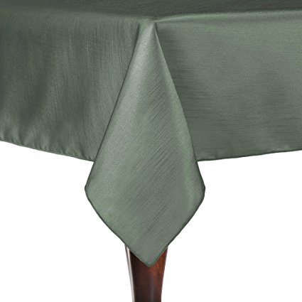 Ultimate Textile 5 Pack Reversible Shantung Satin - Majestic 60 x 120-Inch Rectangular Tablecloth - for Weddings, Home Parties and Special Event use, Sage Green
