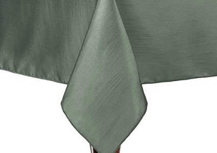 Ultimate Textile 5 Pack Reversible Shantung Satin – Majestic 90 x 90-Inch Square Tablecloth – for Weddings, Home Parties and Special Event use, Sage Green Review