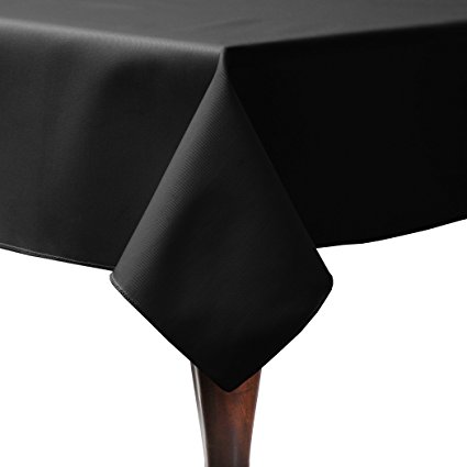 Ultimate Textile (2 Pack) Poly-cotton Twill 72 x 120-Inch Rectangular Tablecloth - for Restaurant and Catering, Hotel or Home Dining use, Black