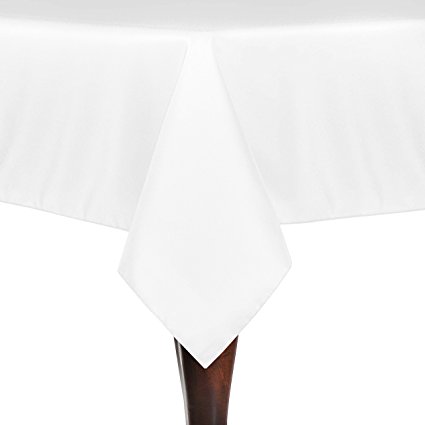 Ultimate Textile (10 Pack) 48 x 72-Inch Rectangle Polyester Linen Tablecloth - for Wedding, Restaurant or Banquet use, White