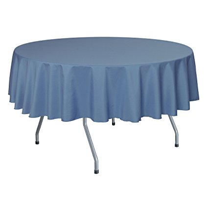 Ultimate Textile (10 Pack) 72-Inch Round Polyester Linen Tablecloth - for Wedding, Restaurant or Banquet use, Periwinkle Blue