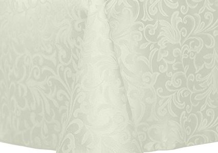 Ultimate Textile (3 Pack) Damask Somerset 60 x 120-Inch Oval Tablecloth – Home Dining Collection – Scroll Jacquard Design, Ivory Cream Review