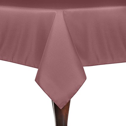 Ultimate Textile (10 Pack) 54 x 54-Inch Square Polyester Linen Tablecloth - for Wedding, Restaurant or Banquet use, Mauve