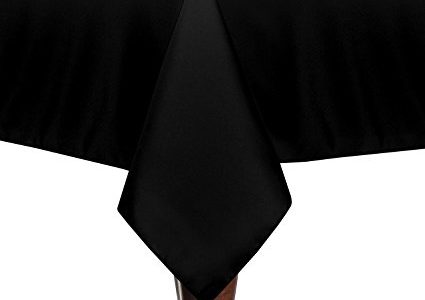 Ultimate Textile (10 Pack) 72 x 108-Inch Rectangular Polyester Linen Tablecloth – for Wedding, Restaurant or Banquet use, Black Review