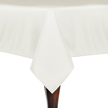 Ultimate Textile (10 Pack) 72 x 120-Inch Rectangular Polyester Linen Tablecloth - for Wedding, Restaurant or Banquet use, Oyster