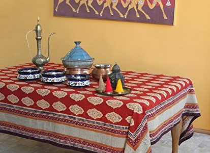 Spice Route ~ Holiday Party Red Decorative Banquet Tablecloth 70×120 Review