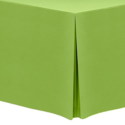 Ultimate Textile (3 Pack) 4 ft. Fitted Polyester Tablecloth - for 24 x 48-Inch Banquet and Folding Rectangular Tables, Lime Green